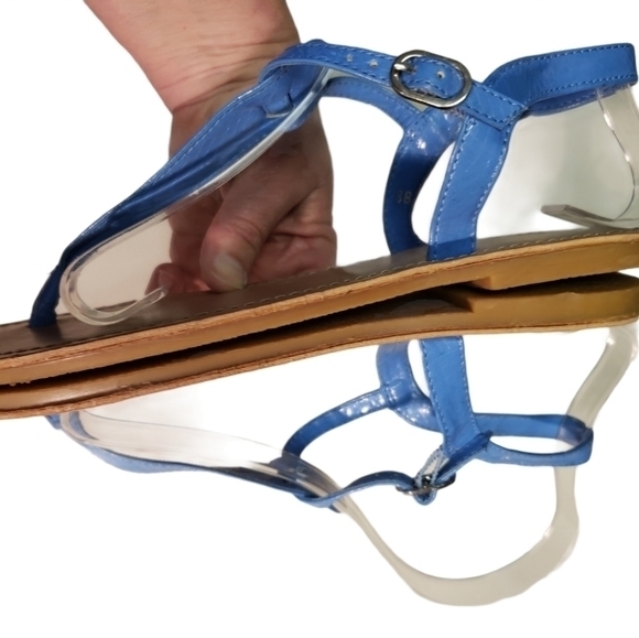 Loft Blue Sandals Size 8‎ Snakeskin Pattern Silverstone - Picture 6 of 12